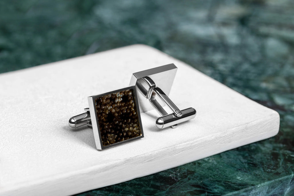 Square Cufflinks – Dark Leather