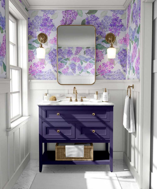 Lilac Garden in Light Purple eco wallpaper