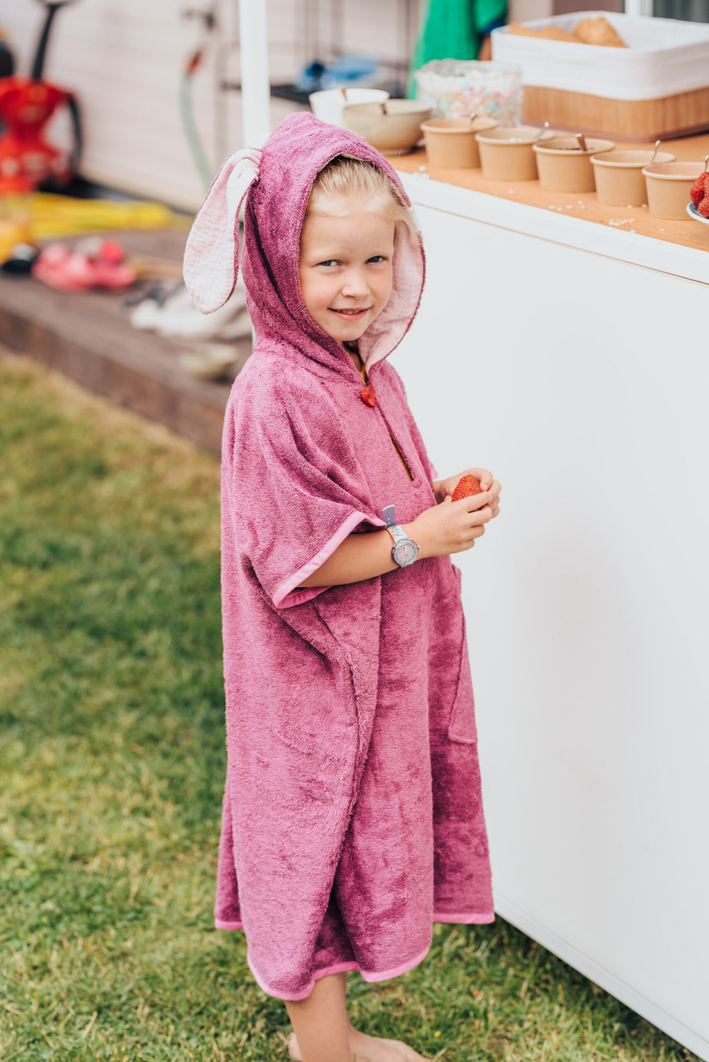 Short-Sleeve Poncho RABBIT - For KIDS (Size 122-150)
