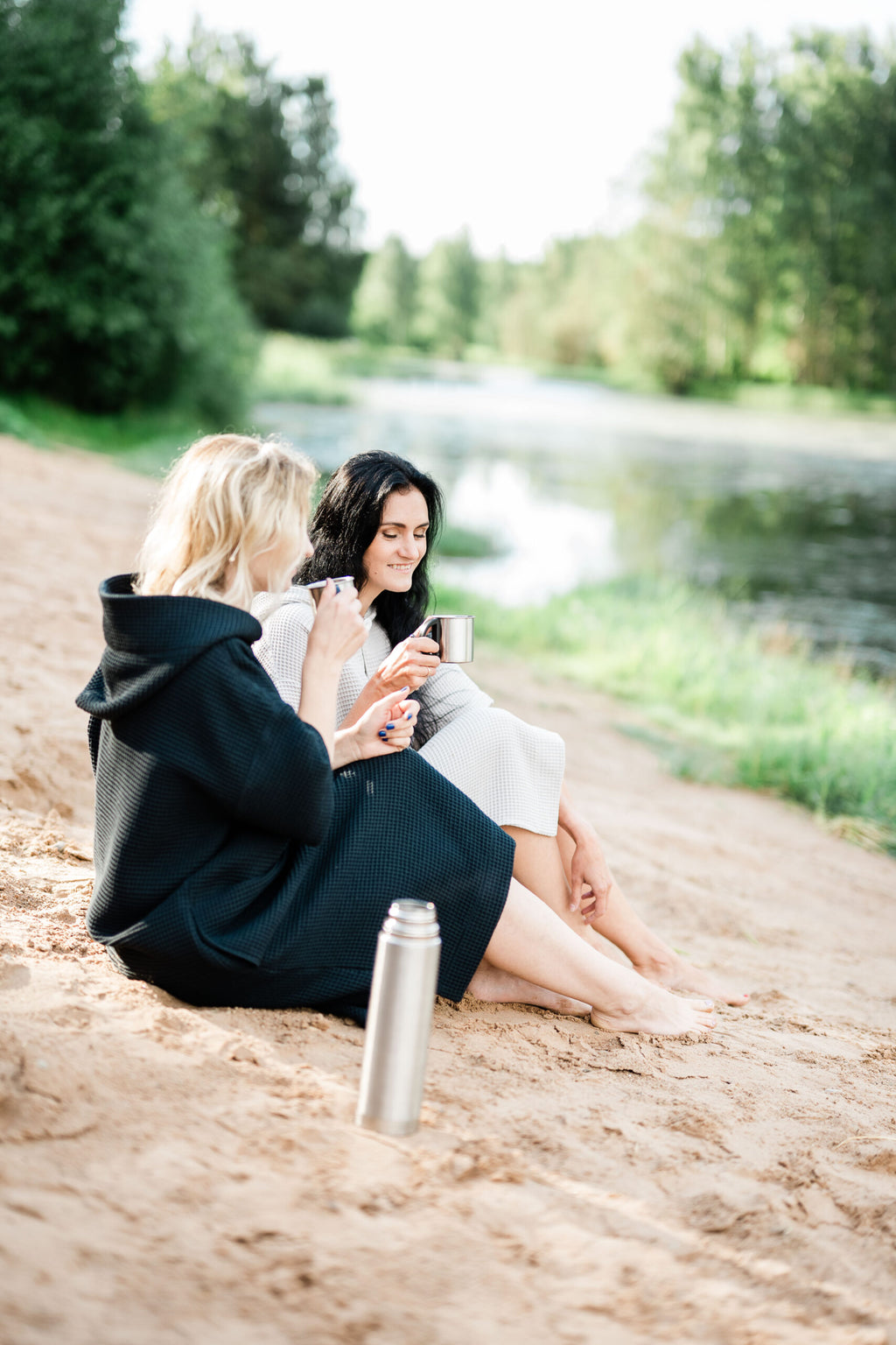 Short-Sleeve Surf Poncho - Cotton Waffle