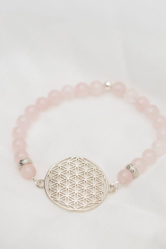 Flower Of Life Bracelet - Rose Quartz