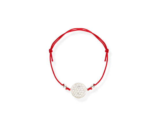 Flower Of Life Bracelet S – Red Cord