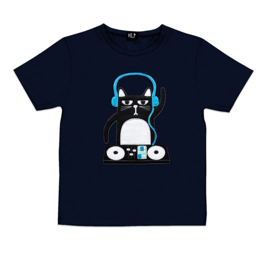 Kids DJ Cat T-Shirt