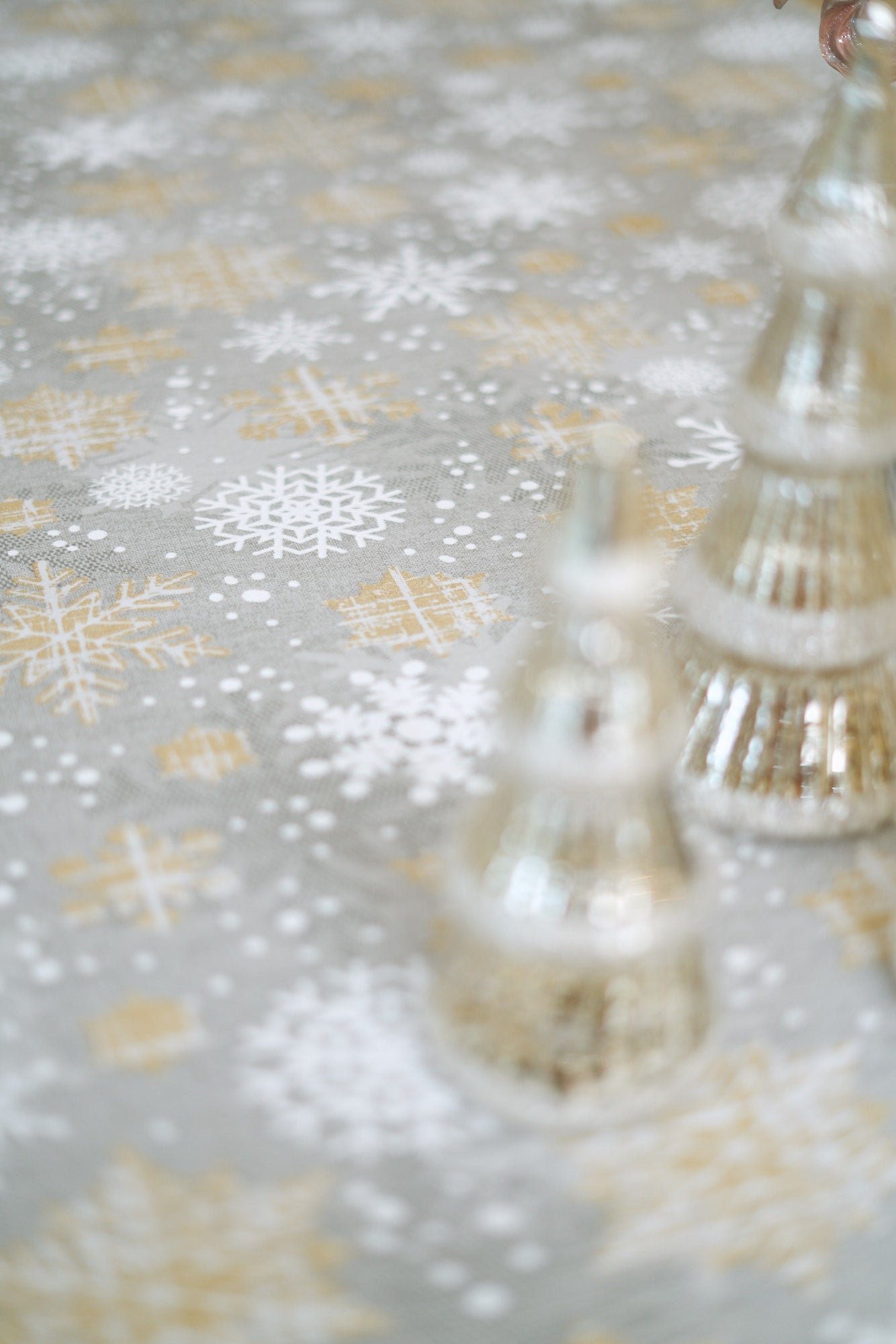 Winter Motive Snowflakes Rectangular Tablecloth
