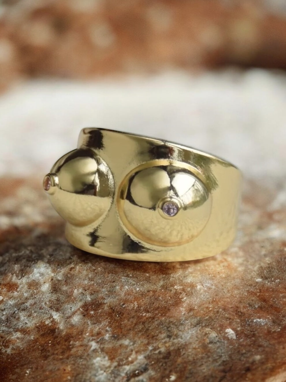 Boobs gold ring