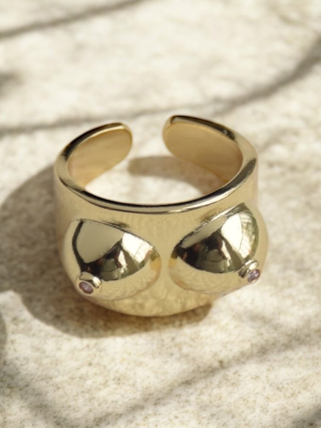 Boobs gold ring