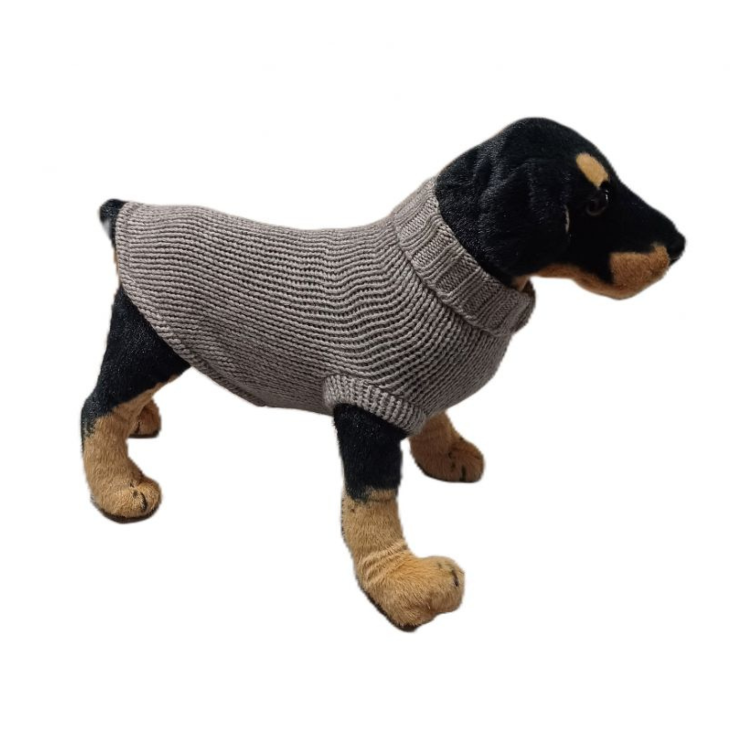 Enkelstickad Ribbad Kashmirtröja för Hund eller Katt, Regenererad Kashmir, finhet 5