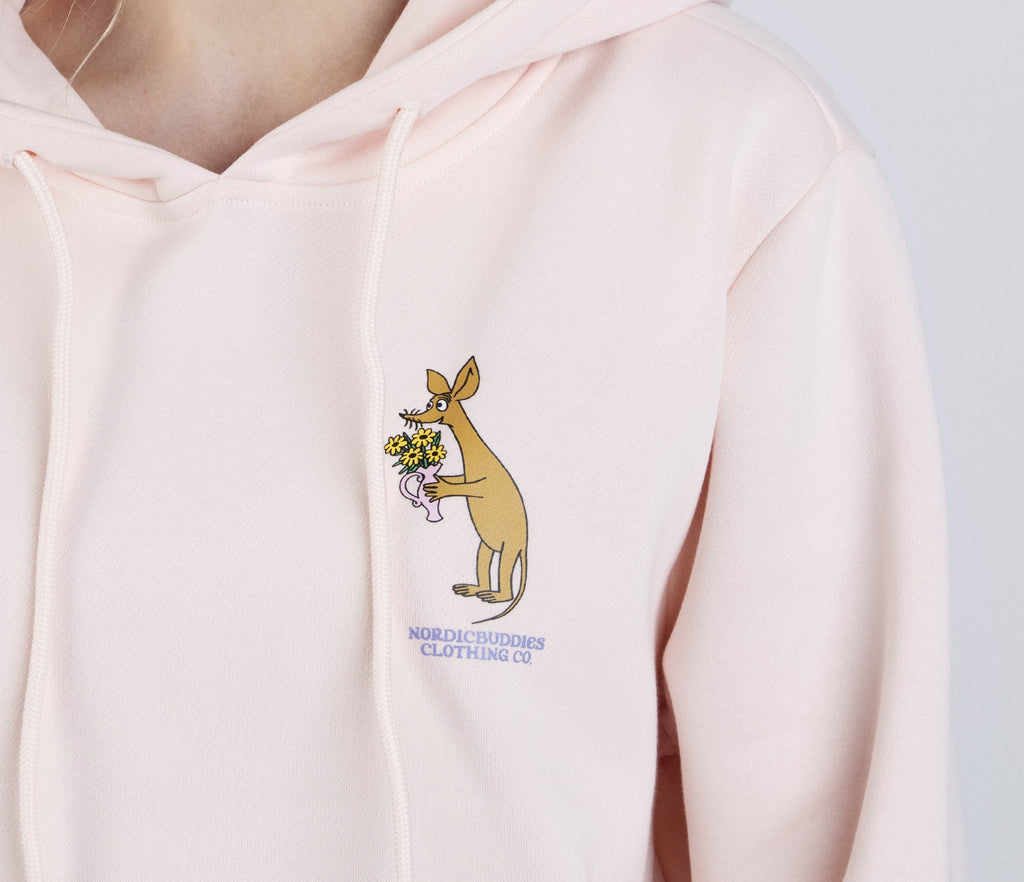 Sniff Flower Bouquet Hoodie Ladies - Light Pink