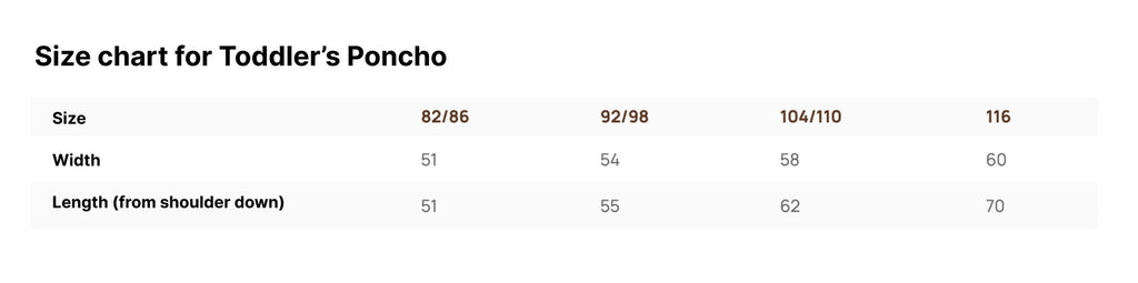 Long-Sleeve Poncho FOX - For KIDS (Size 122-150)