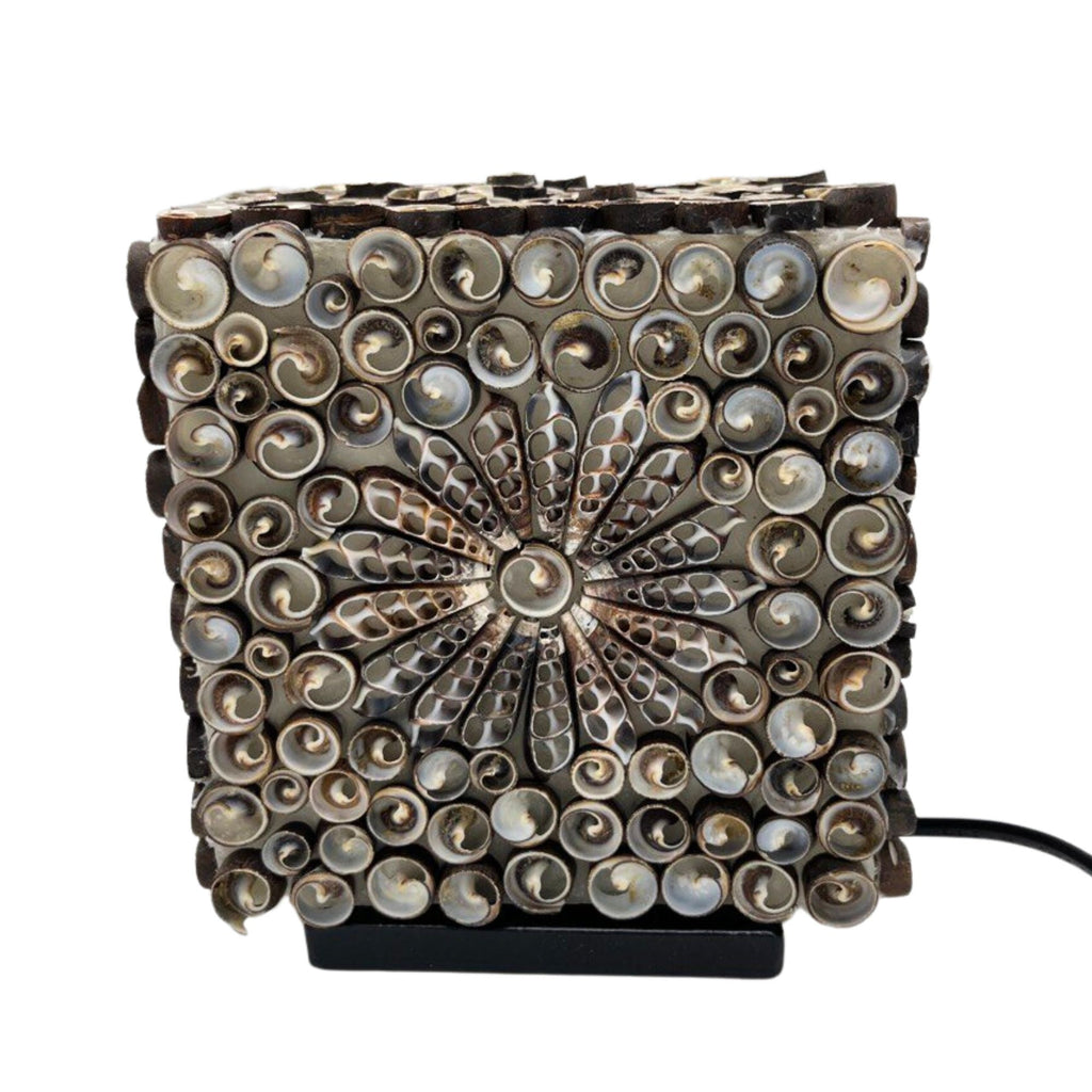 Boho Snäckskallampa - Choklad Twist, Fyrkantig - 15cm