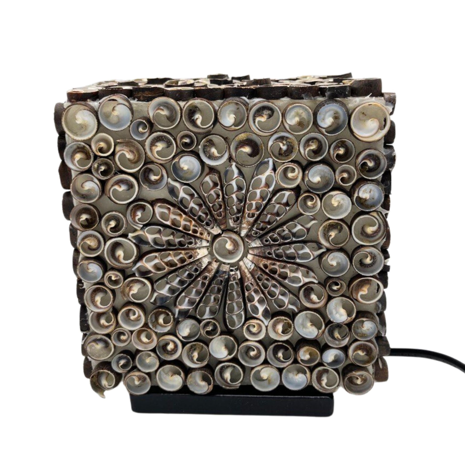 Boho Snäckskallampa - Choklad Twist, Fyrkantig - 15cm