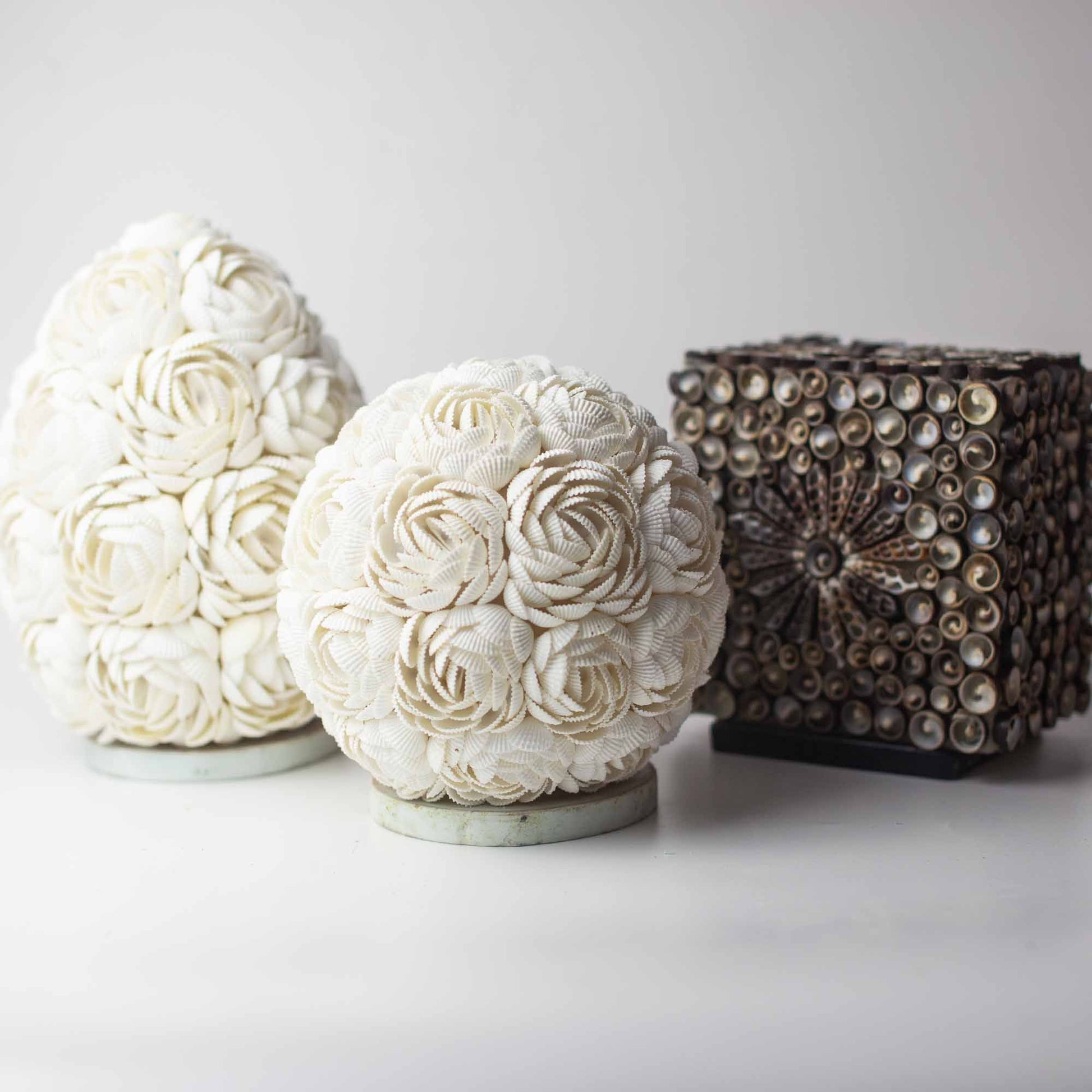 Boho Snäckskallampa - Choklad Twist, Fyrkantig - 15cm