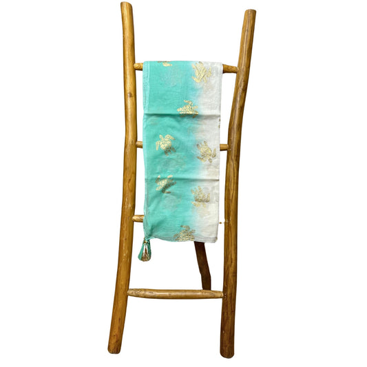 Nomad Sari On the Med Collection - Pario - Vit & turkos guld sköldpaddsdesign