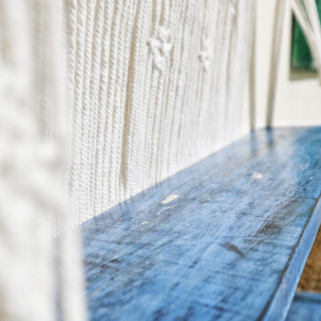 Hängande Hylla i Makramé - 2 Plan - Blå