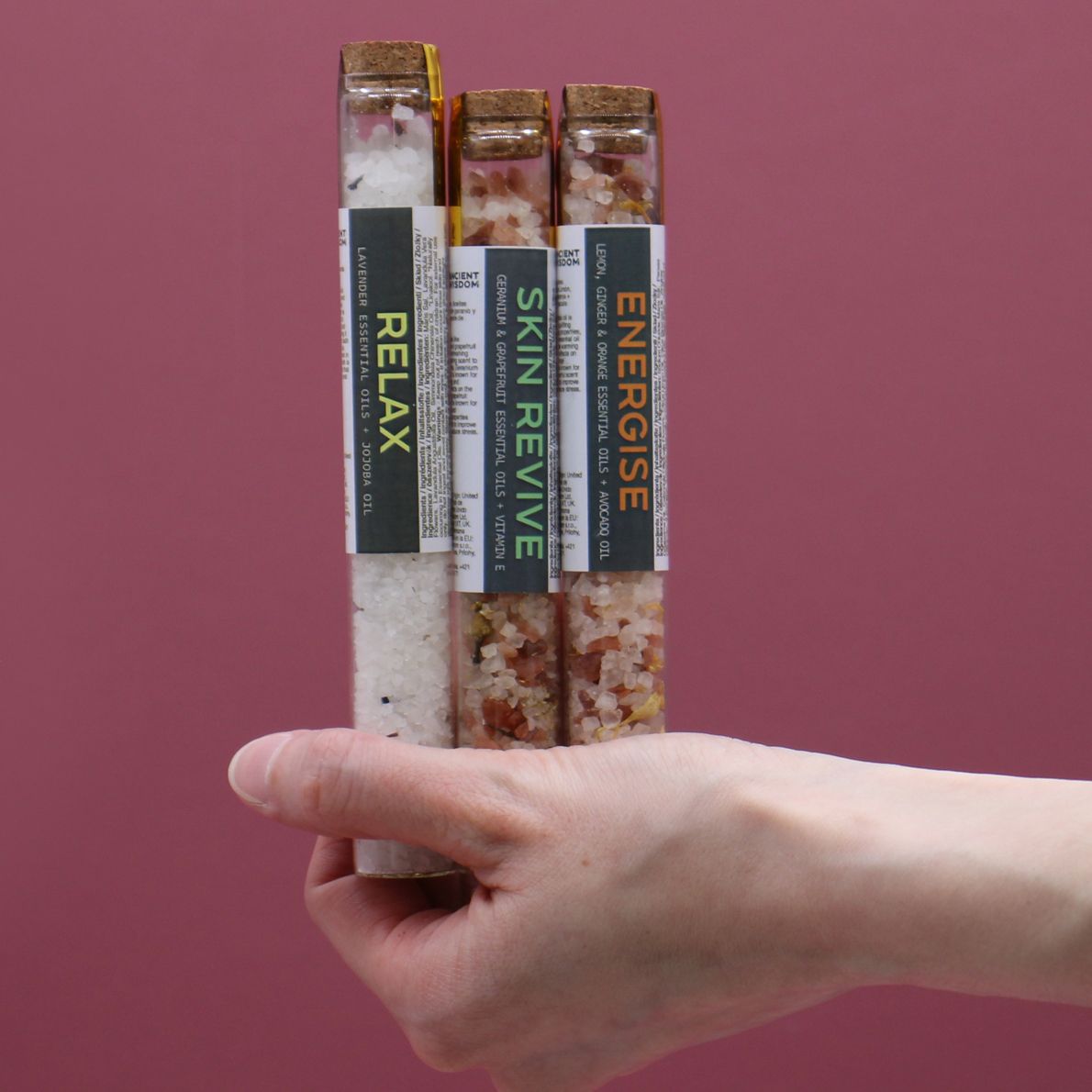 Badsalt i ampuller - Presentförpackning med 7 st