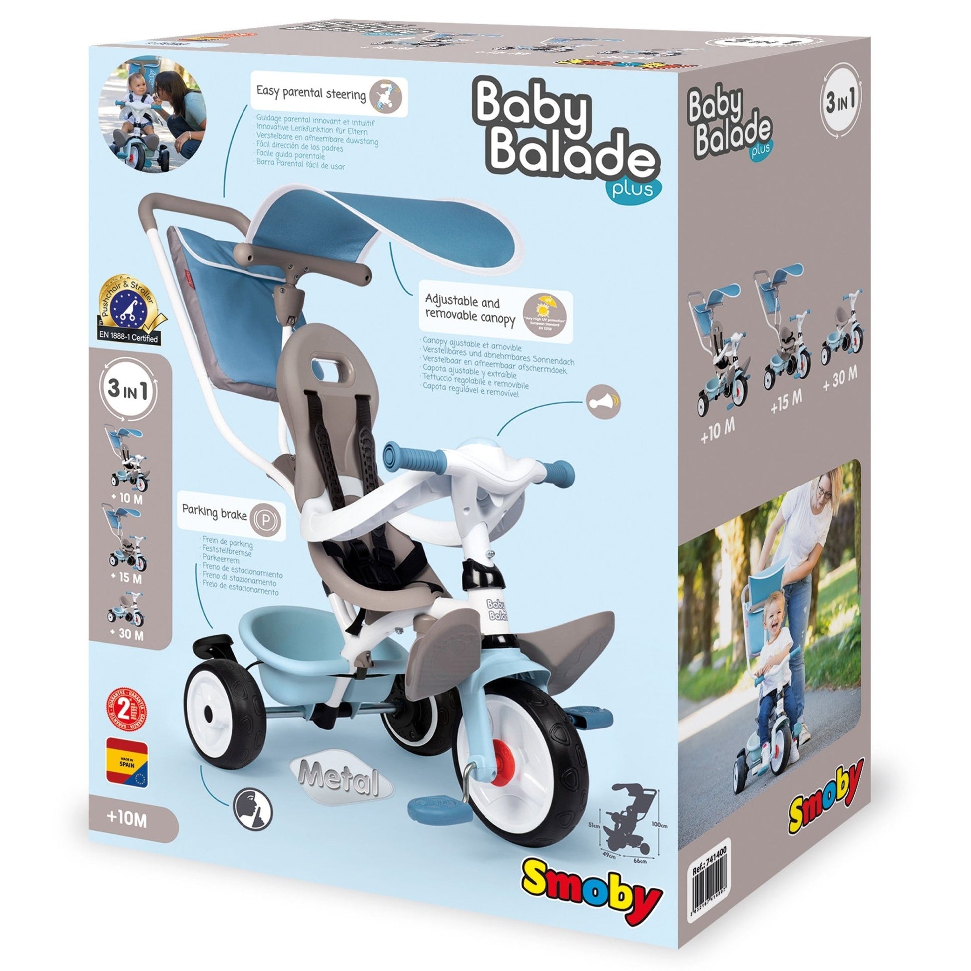Baby Balade Plus Tricycle - Blue - Organic LifestyleBaby Balade Plus Tricycle - BlueBaby Balade Plus Tricycle - BlueSmobyOrganic Lifestyle3032167414007