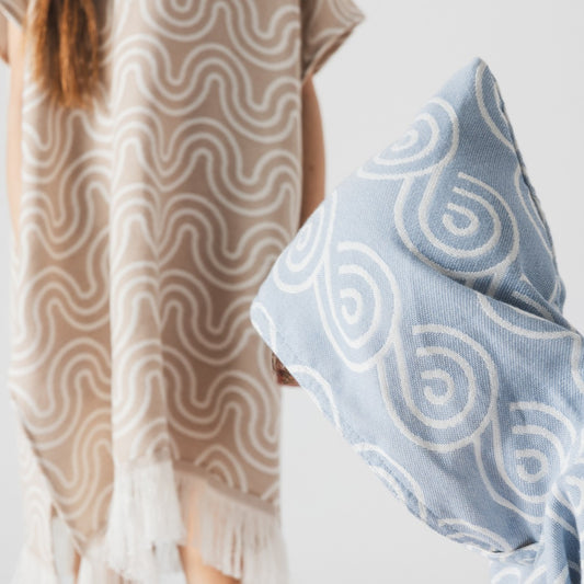 Bamboo Kids Bath Poncho - Sand