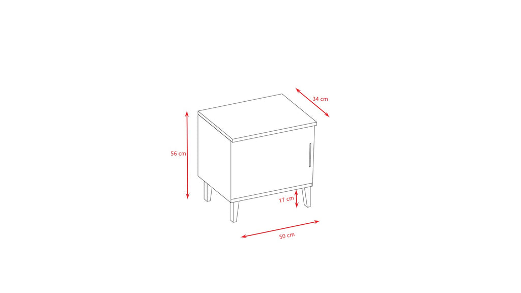 Bedside Table Kubi - White