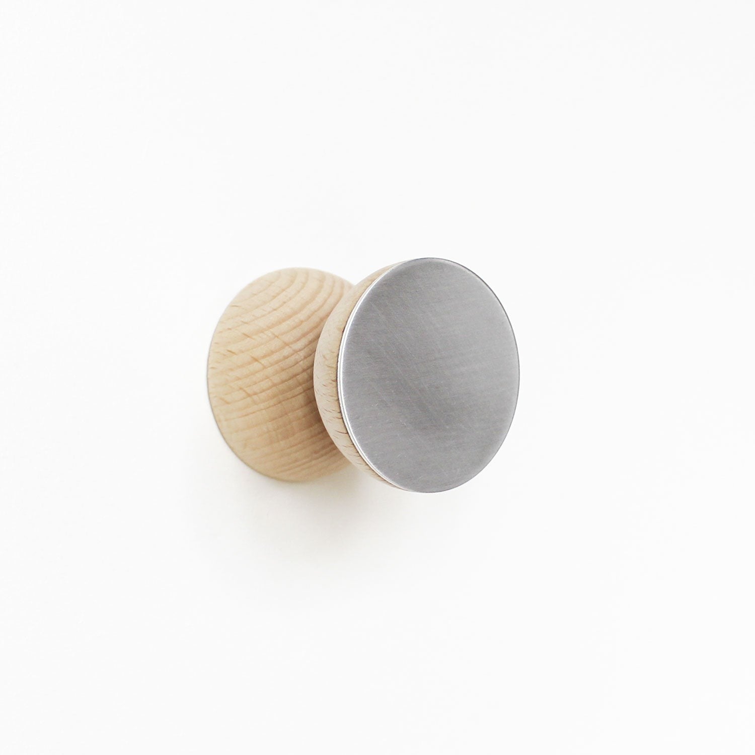 Beech Wood & Aluminium Wall Hook / Knob