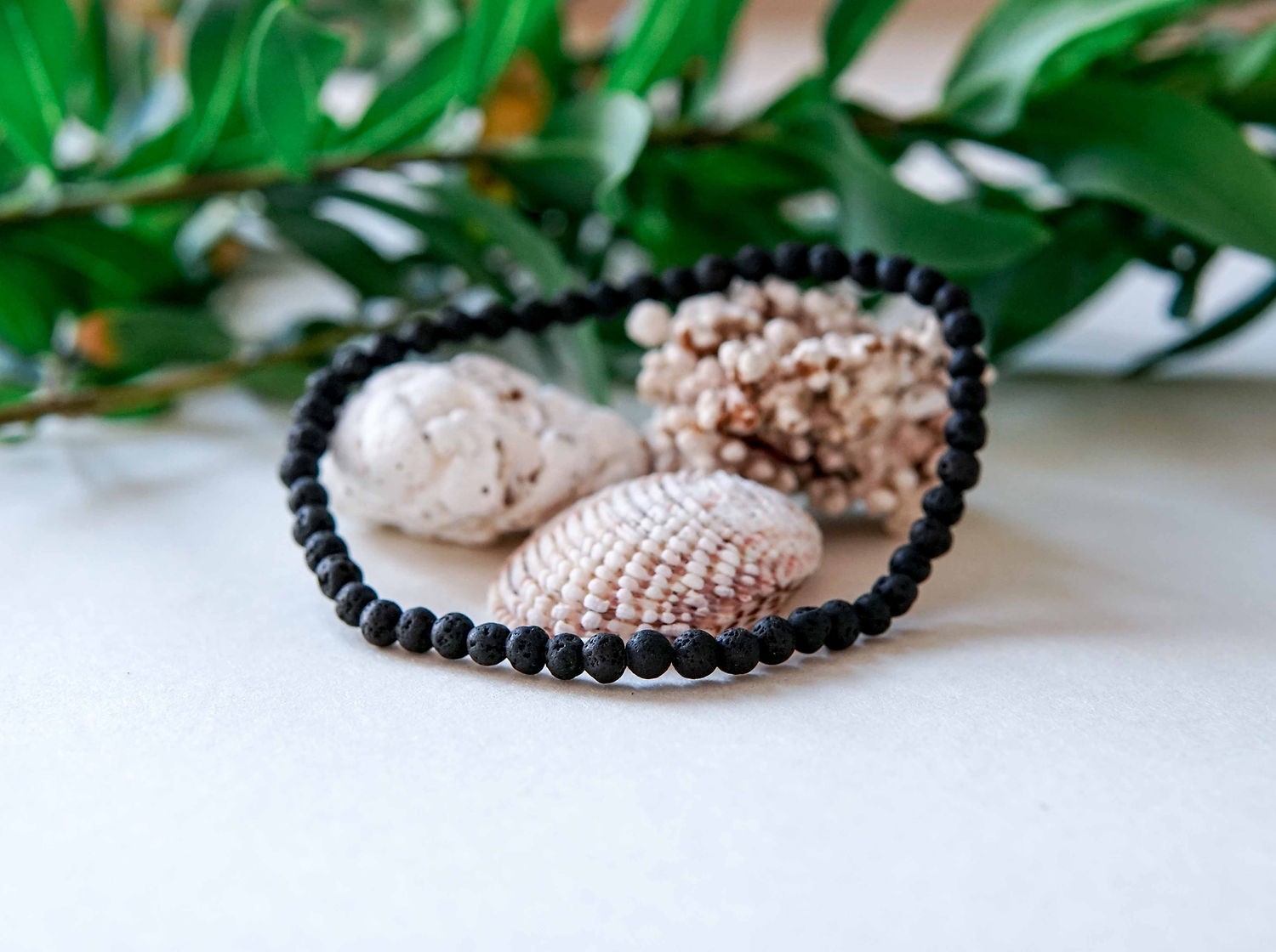 Black Lava Anklet for Men