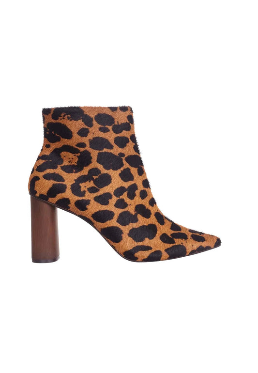 Brown Animal Print Boots Sapucaia – 8.4cm Block Heel Ankle Boots