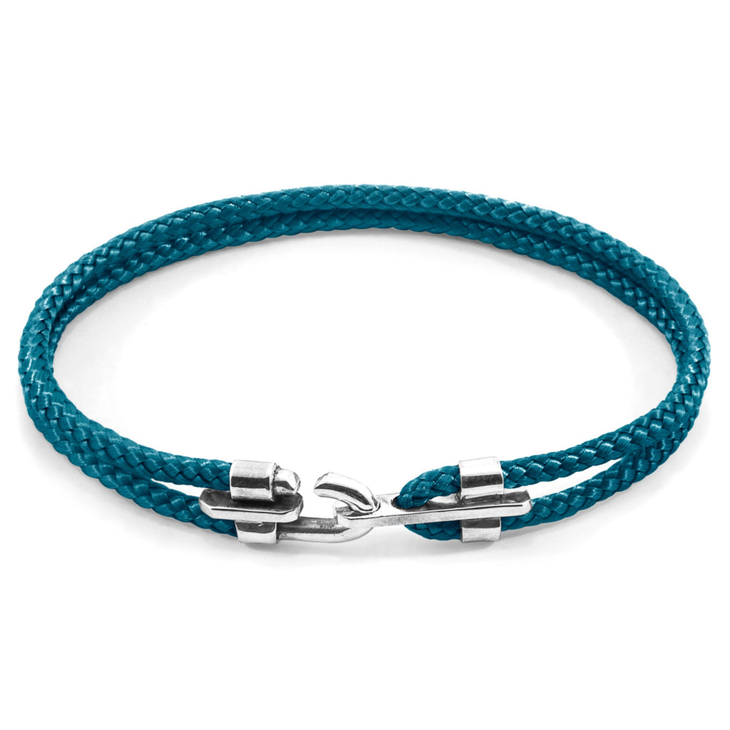 Canterbury Silver and Rope Bracelet - Ocean Blue