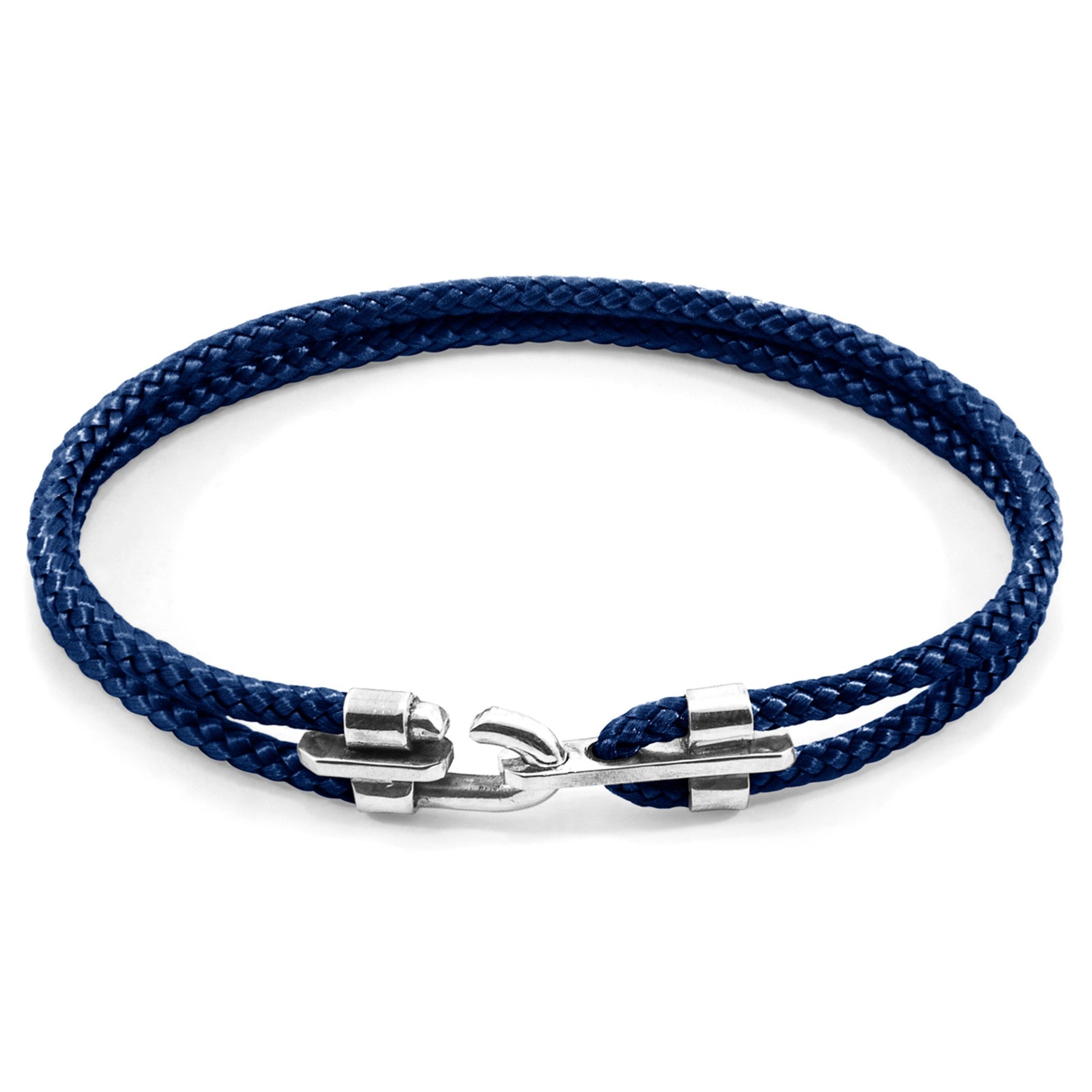 Canterbury Silver and Rope Bracelet - Navy Blue