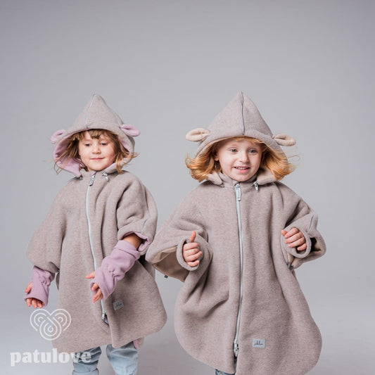Car Poncho For Kids - Lamb Beige