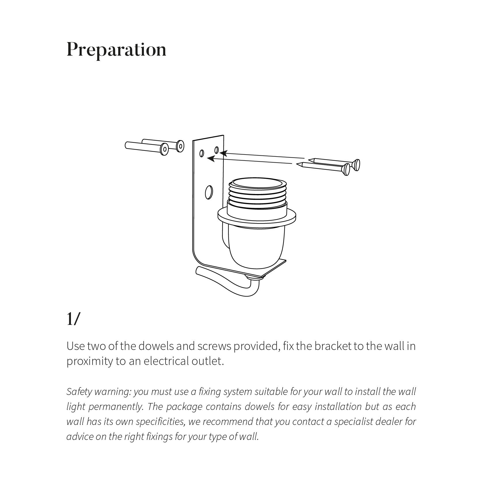 Ceramic wall light CURVE - Brown