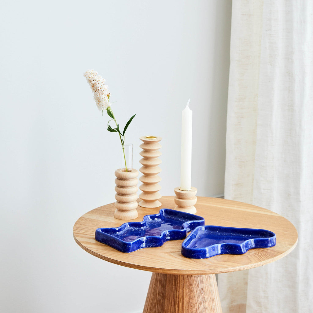 Ceramic Wave Tray – Rectangular Blue