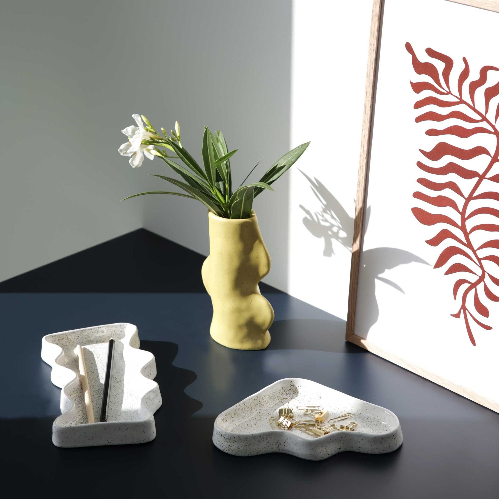Ceramic Wave Tray – Rectangular White
