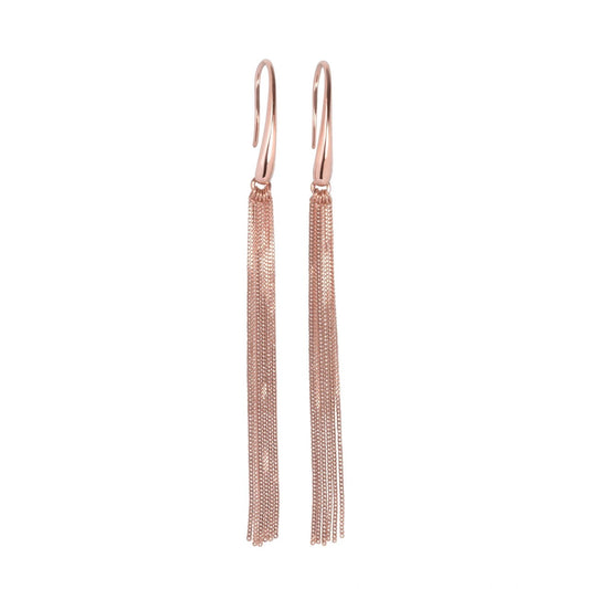Cherie L-Tassel Earrings - Rose Gold and Silver