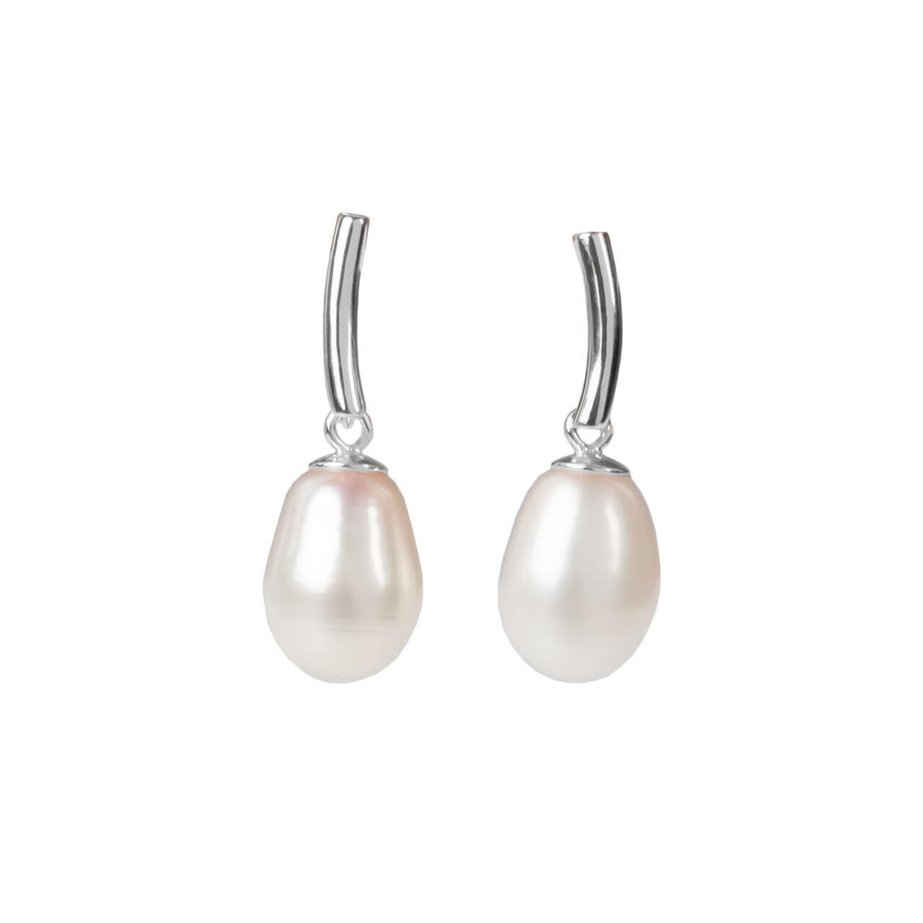 DayCharm Pearl Drop Earrings - Rose Gold and Silver