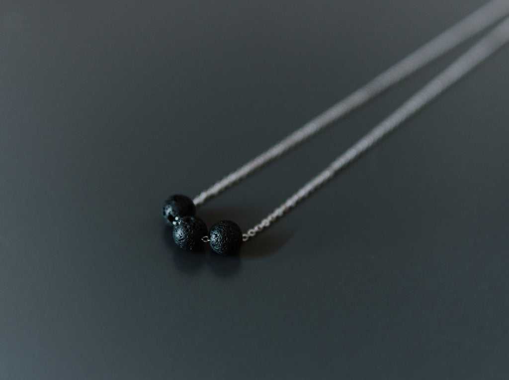 Diffuser Necklace with 3 Lava Beads