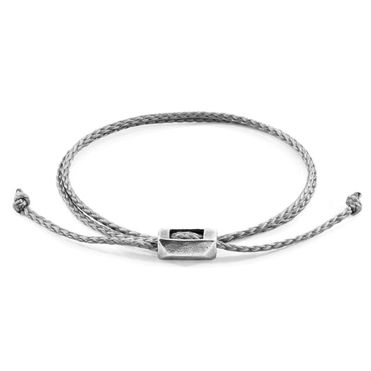Edward Silver and Rope SKINNY Bracelet - Classic Grey