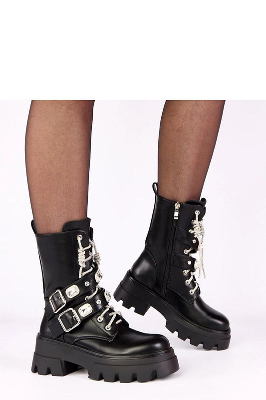 Ekologiska Boots - Svarta Ankelstövlar i Högkvalitativt Ekologiskt Veganskt läder med Zirkoner, snörning och spännen - Solea - Organic LifestyleEkologiska Boots - Svarta Ankelstövlar i Högkvalitativt Ekologiskt Veganskt läder med Zirkoner, snörning och spännen - Solea36 Bootie model 221359 Solea SoleaOrganic Lifestyle221359_1256262black