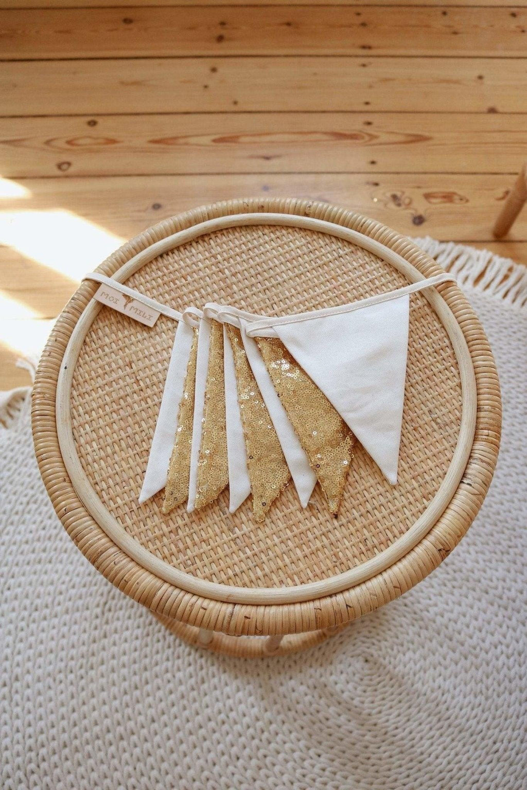 Sequin Garland - Gold and Beige