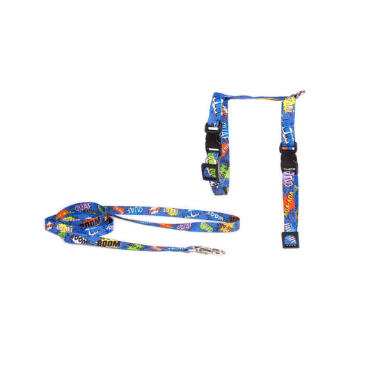 Harness And Leash Set for Cat - Blue Graffiti