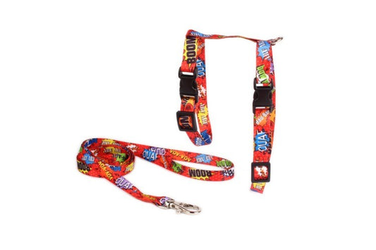 Harness And Leash Set for Cat - Red Graffiti