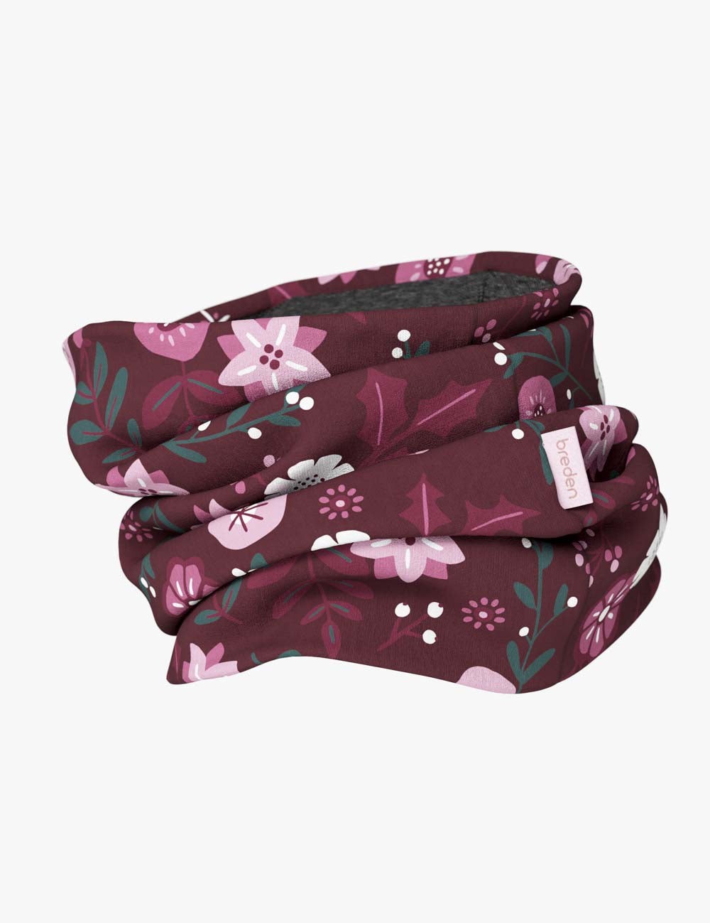 Kids Merino Neck Tube MOKKA - Winter Flowers