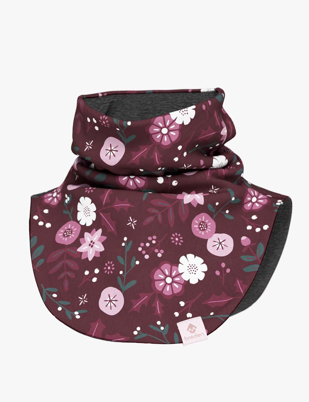 Kids Merino Neck Warmer MIKEL - Winter Flowers