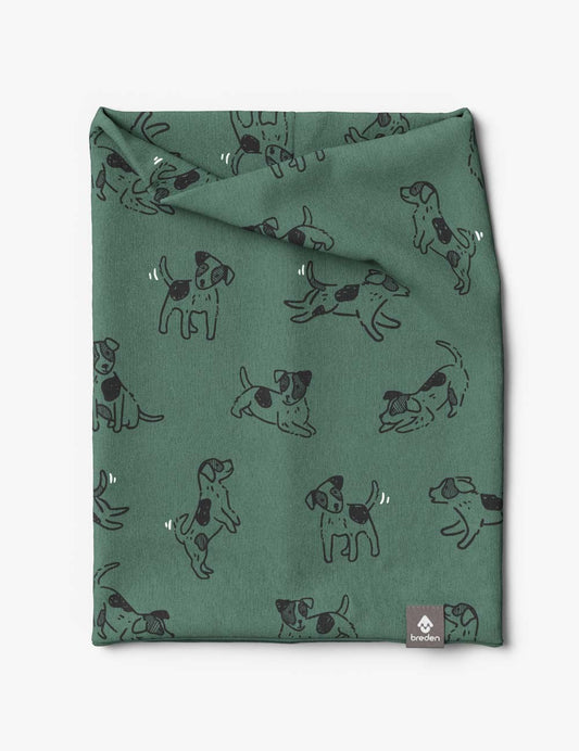 Kids Neck Tube For Autumn And Spring TOBIAS - Green Dogs