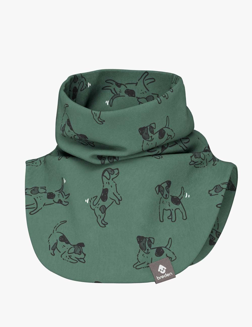 Kids Neck Warmer For Autumn And Spring TARON - Green Dogs