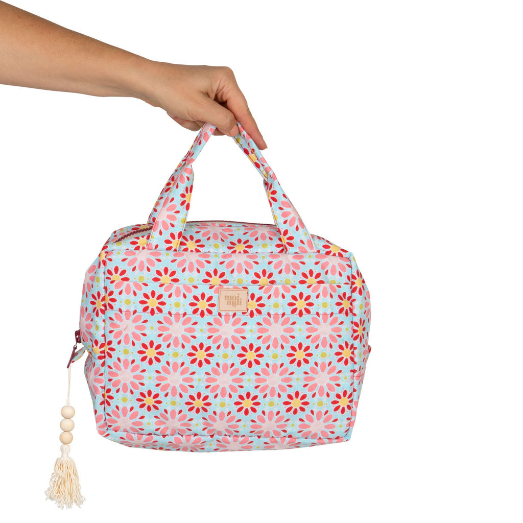 Make-Up Bag Set of 2 - Red Flowers