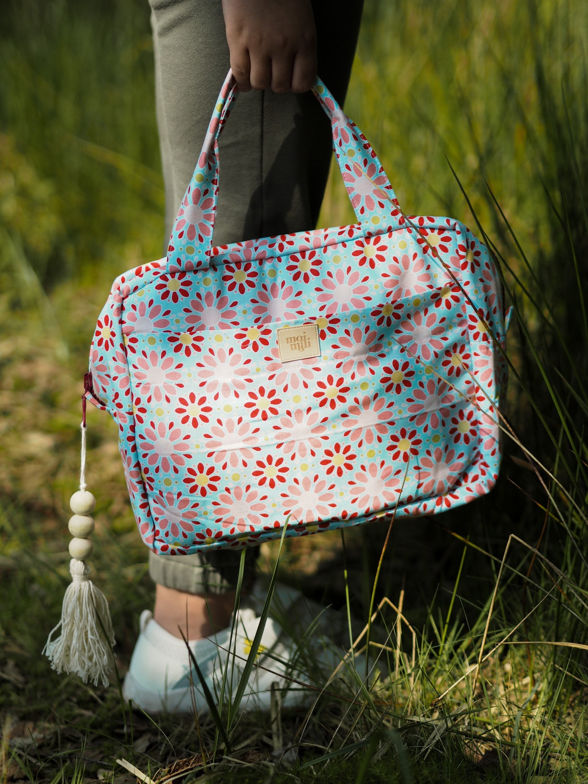 Make-Up Bag Set of 2 - Red Flowers