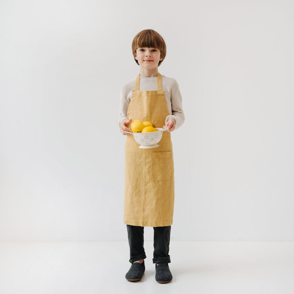 Linen Daily Apron for Kids - Honey