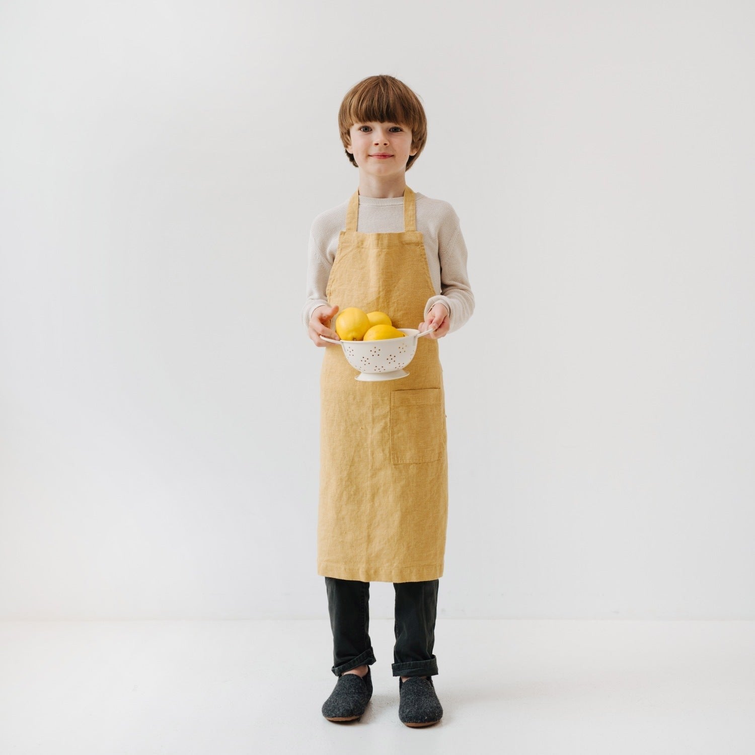 Linen Daily Apron for Kids - Honey