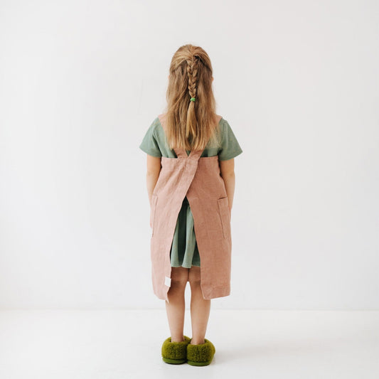 Linen Pinafore Apron for Kids - Honey