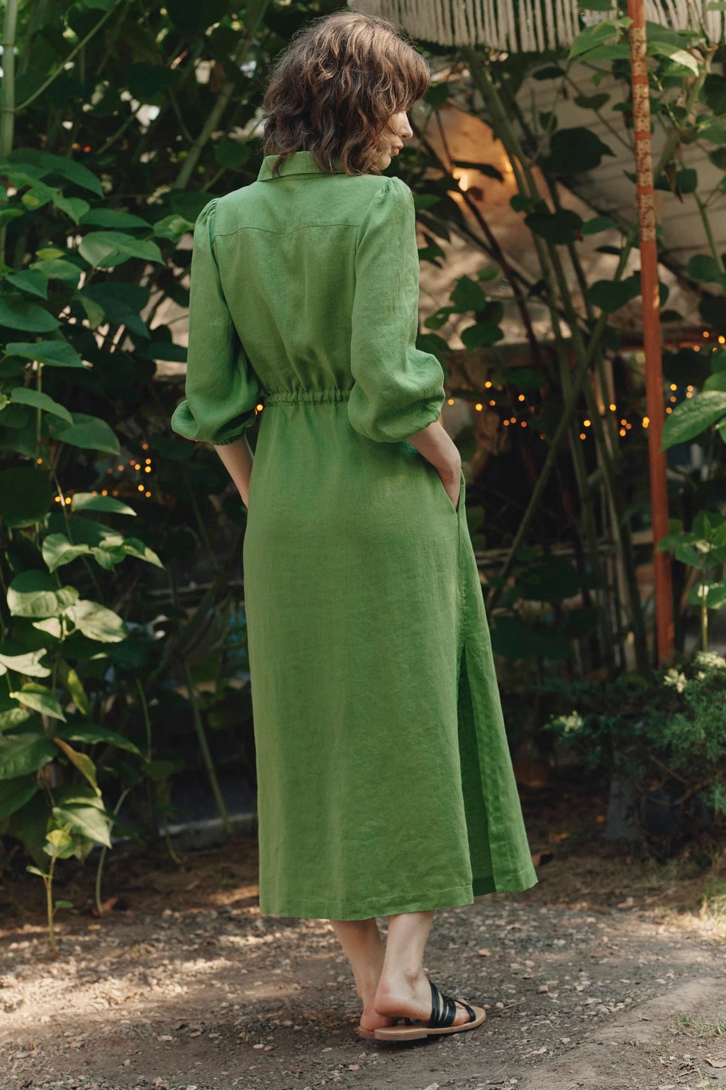 Linen Rhapsody Dress - Foliage Green