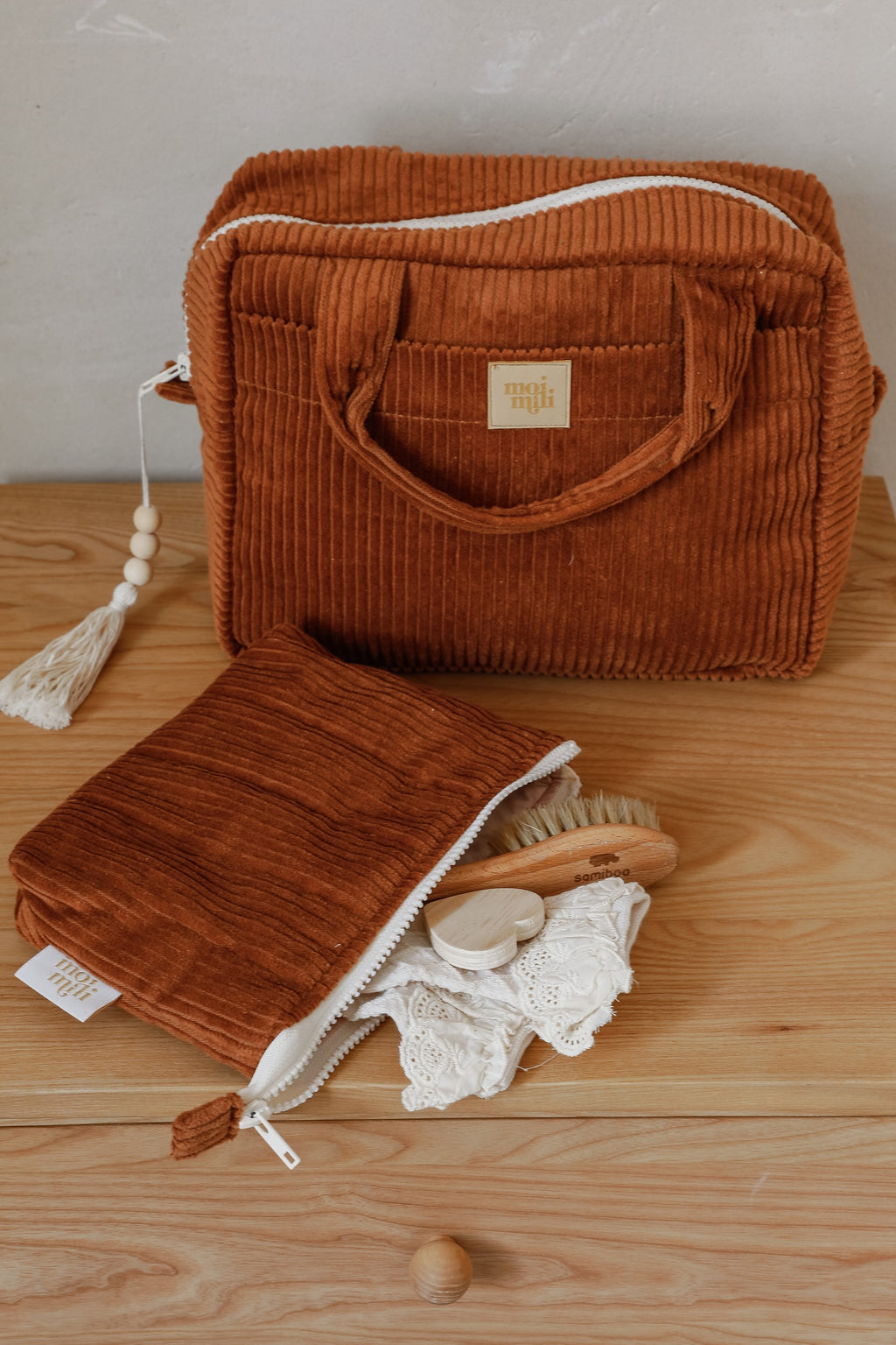 Make-Up Bag Set of 2 - Caramel
